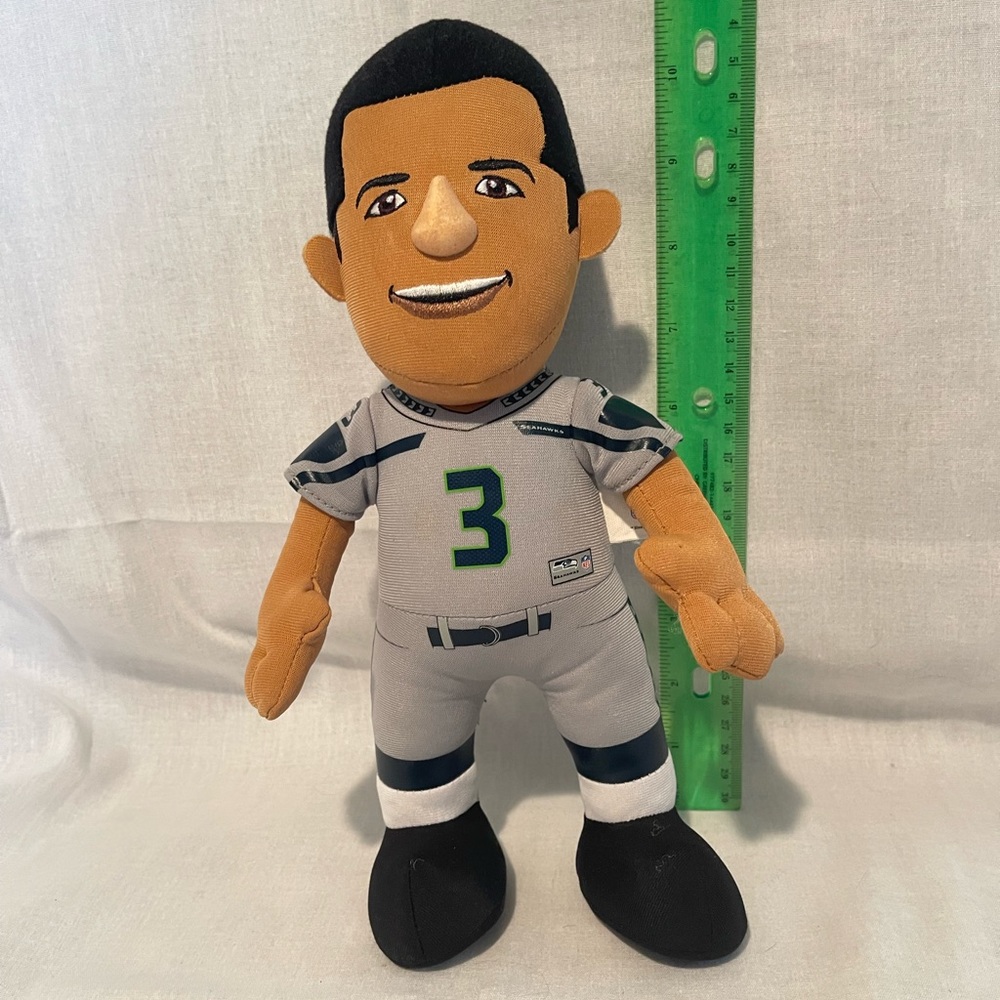 Seahawks NFL #3 Russell Wilson 10in Plush Doll Figure Bleacher Creatures Grey